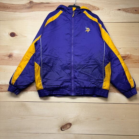 Minnesota Vikings Jacket Large Purple Full Zip Puffer Coat NFL Football Outdoors - Picture 1 of 15